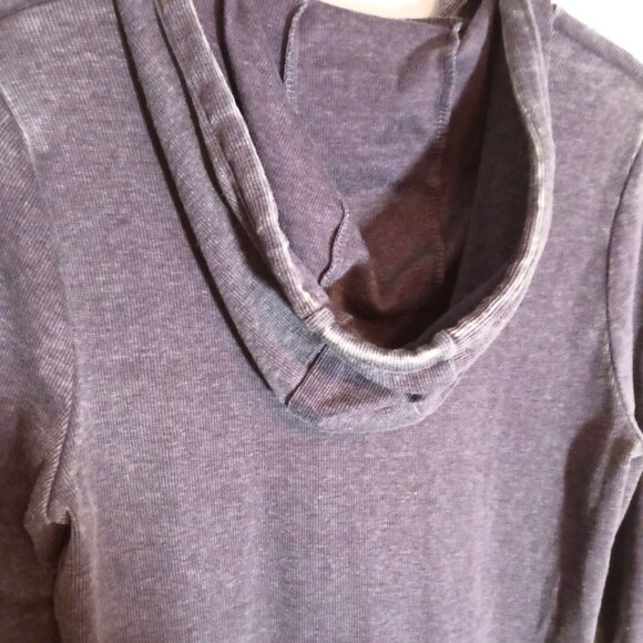 NEW Chaser Ribbed Hooded Pullover Top Faded Purple Hoodie Size M - Picture 4 of 10